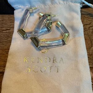 Kendra Scott Gold and Clear Hoop Earrings